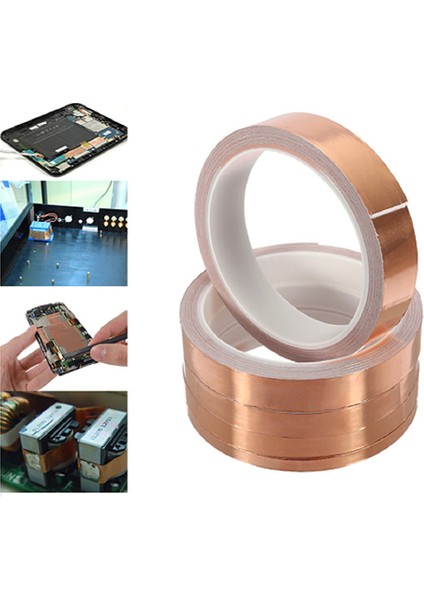 5 mm x 20 mt Tek Taraflı Iletken Bant Bakır Folyo Salyangoz Kovucu Gitar Kapton Bandı fiyatları