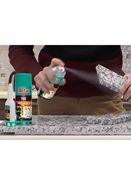 705 Ahşap Plastik Hızlı Yapıştırıcı, 400ML Sprey + 100GR Akti̇vatör 400 ml