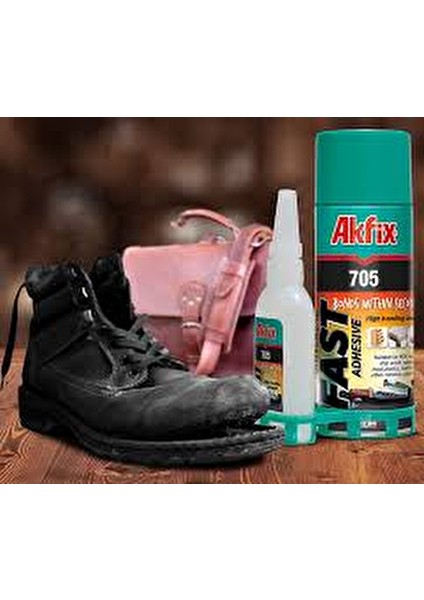 705 Ahşap Plastik Hızlı Yapıştırıcı, 400ML Sprey + 100GR Akti̇vatör 400 ml
