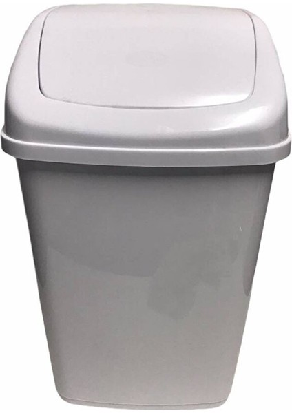 Polytime Sallanır Kapak Klink Fantastik Itmeli Çöp Kutusu Kovası / 5 Litre / Beyaz / 29X14X17 Cm.