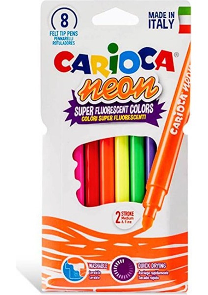 Neon Yıkanabilir Keçeli Boya Kalemi 8 Renk