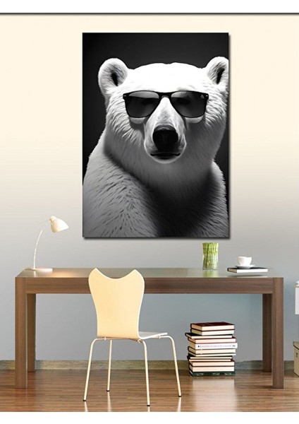 Kanvas Tablo Gözlüklü Kutup Ayısı 100X140 cm modelleri