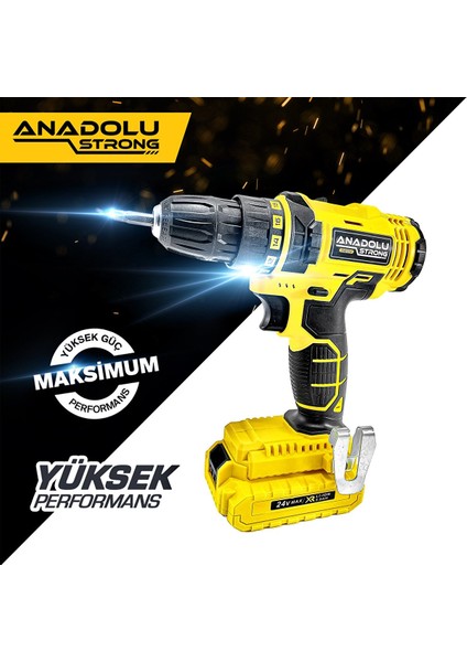 ANS1072 24V Darbesiz Çift Akülü Li-Ion Bataryalı Vidalama Matkap modelleri