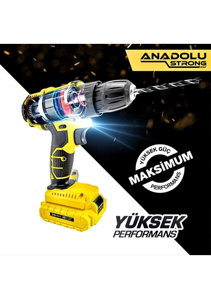ANS1072 24V Darbesiz Çift Akülü Li-Ion Bataryalı Vidalama Matkap fırsatları