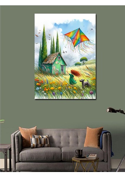 Kanvas Tablo Uçurtma ve Ev 50X70 cm modelleri