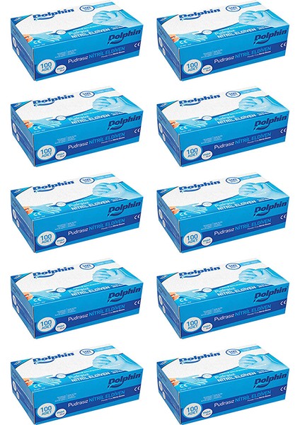 Mavi Nitril Eldiven Pudrasız Xl 100 Adet x 10 Paket Xl