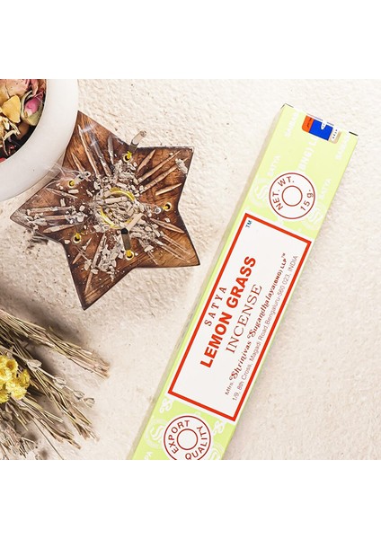Satya Lemon Grass (Limon Otu) Aromalı El Yapımı Masala Çubuk Tütsü