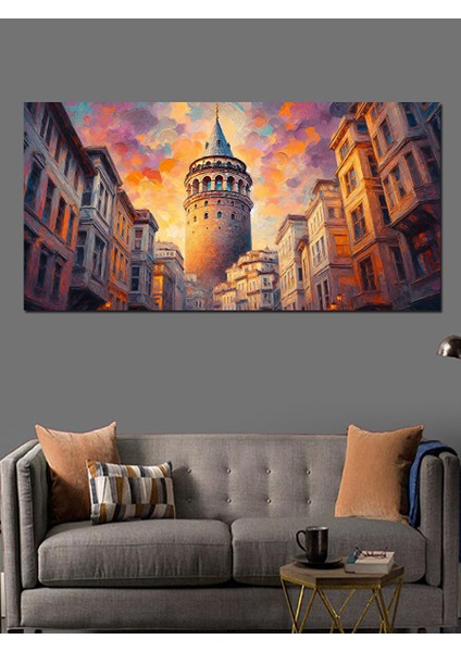 Kanvas Tablo Galata Kulesi Sokakları 50X100 cm fırsatları