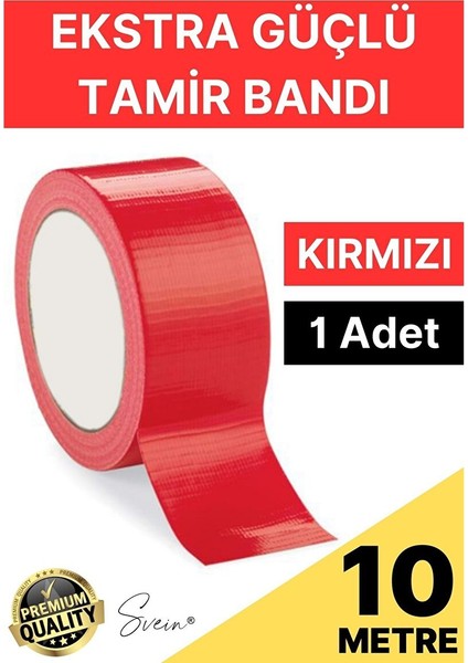 1 Adet 10 mt Kırmızı Tamir Takviye Kapatıcı Güçlü Onarım Bandı Su Geçirmez Sızdırmaz Dayanım Çatlak