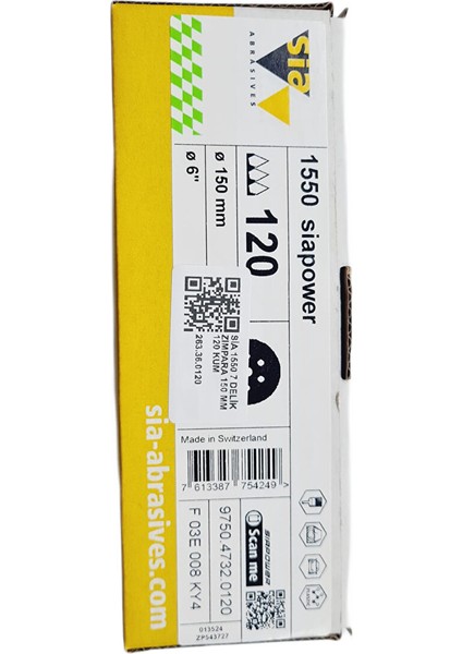 1550 Siapower Zımpara 150 mm 120 Kum | Ahşap Işlerinizde Mükemmel Sonuçlar | 25 Adet indirimleri