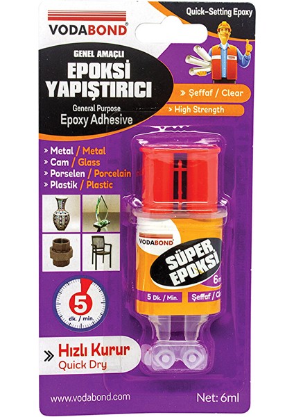 Rapid Şırınga Epoksi Yapıştırıcı Net 6 ml Şeffaf