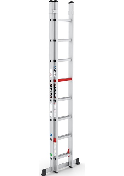 2x8 Basamaklı Iki Parçalı Alüminyum Merdiven (TS6050) 2x8 Basamak