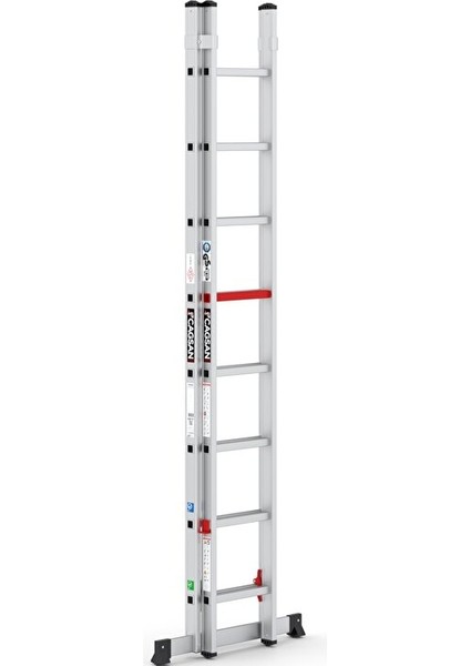 2x8 Basamaklı Iki Parçalı Alüminyum Merdiven (TS6050) 2x8 Basamak fiyatları