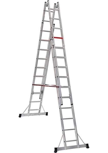 2X10 Basamaklı A Tipi Çift Taraflı Sürgülü Alüminyum Merdiven (TA003) 2X10 Basamak modelleri