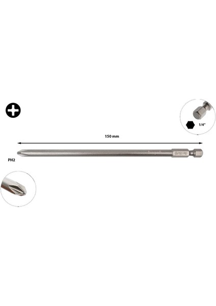 Ph2 x 150 mm Ekstra Uzun Yıldız Bits Uç CB/1522 fiyatları