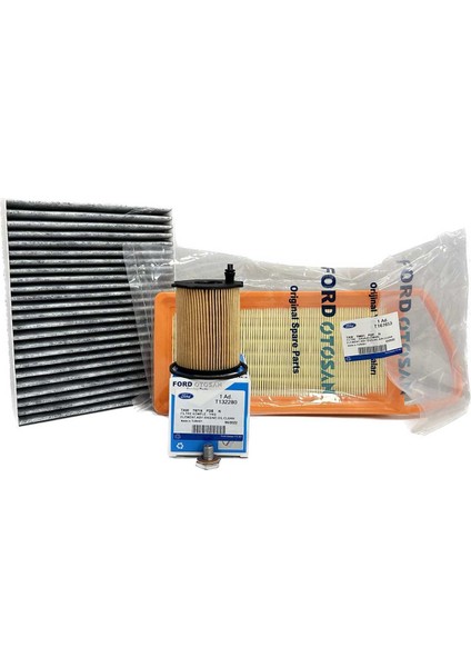 Ford Fusion 1.4 Tdci Dizel Filtre Bakım Seti 2002-2011 Hava+Yağ+Karbonlu Polen Filtresi