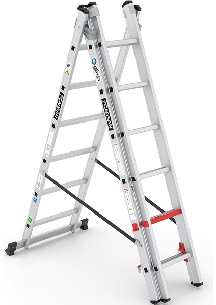 3x6 Basamaklı Üç Parçalı Çok Amaçlı Alüminyum Merdiven (TS6160) 3x6 Basamak fiyatları