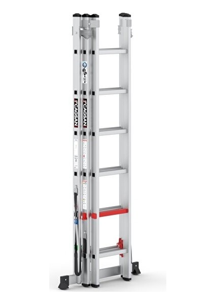 3x6 Basamaklı Üç Parçalı Çok Amaçlı Alüminyum Merdiven (TS6160) 3x6 Basamak indirimleri