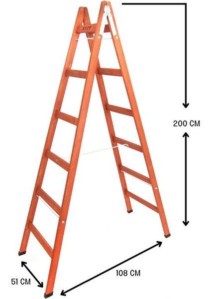 6 Basamaklı Ahşap Merdiven 2 mt indirimleri
