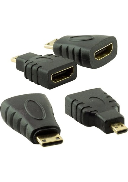 1.5 M 1.4V 3D HDMI Kablo Mini Micro Uç 3in1 Çevirici Dönüştürücü Adaptör Kablosu