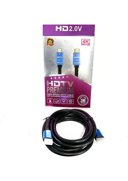 3 Metre HDMI Kablo 2.0V 4K Ultra Hd 4k*2k High Performance 19+1 Ethernet 3m Hdmı Cable