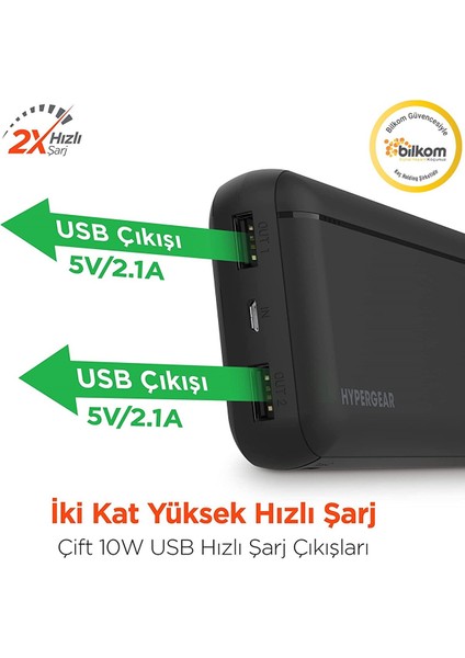 20000 Mah Dual USB Powerbank Siyah