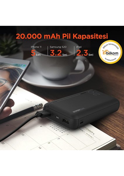 20000 Mah Dual USB Powerbank Siyah