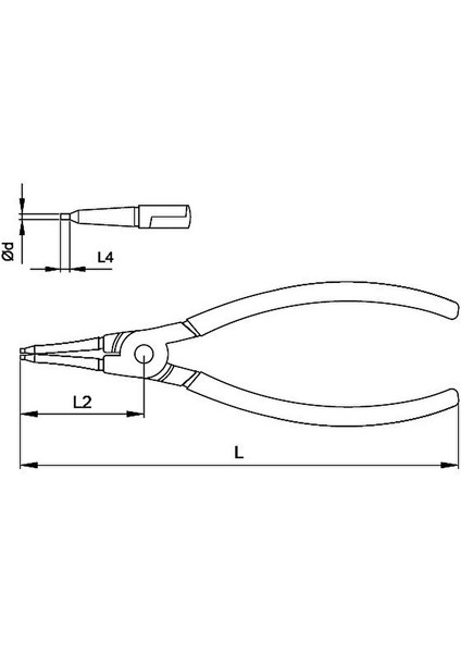 140 mm Iç Segman Pensesi Düz Uçlu-Yaysız E67-44-0140