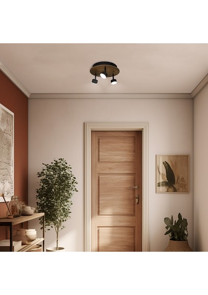 LED Avize Plafonyer Ahşaplı Ø30CM 9 Watt modelleri
