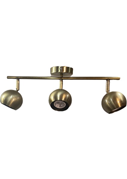 Metal Modern 3 Lü Eskitme Kaplama 180 Derece Mafsallı LED Spot Avize Beyaz Ampullü