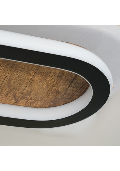 Plafonia Oval LED Plafonyer LED Avize Ahşap 80*16 cm 72 Watt fırsatları