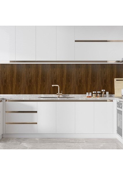 Sf 604 Koyu Ceviz Renkli Ahşap Desenli Dolap Mobilya Yapışkanlı Folyo 53X100 cm