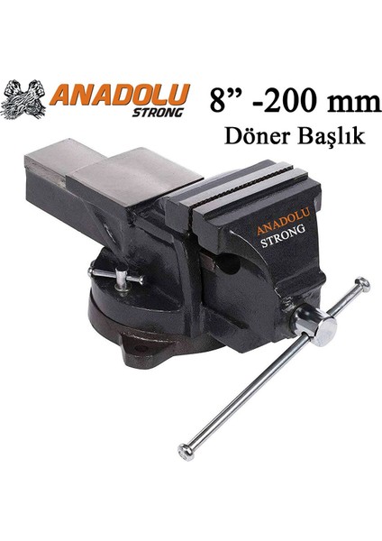 Büyük Boy 200MM 8" 360" Dönerli Taban Dövme Çelik Sabit Tezgah Masa Mengenesi
