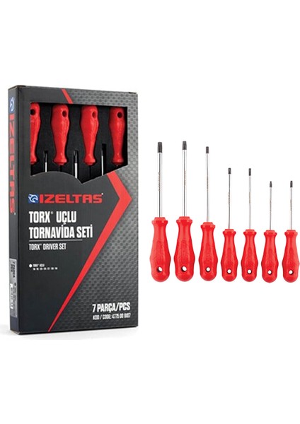 Izeltaş Torx Uçlu Tornavida Seti 7 Parça 4775008107