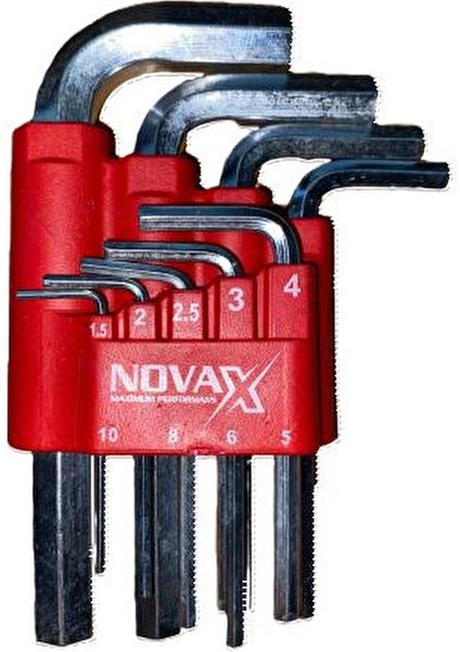 Novax Hex Alyan Anahtar Kısa 9lu Set