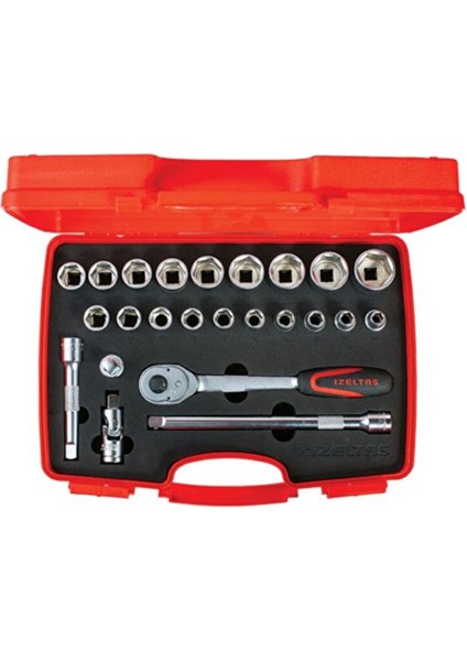 Izeltaş 1113 1/2" Altı Köşe Lokma Anahtar Takımı - 24 Parça