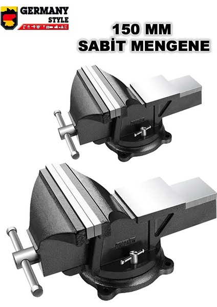 Premium Black 150MM 6'' Dövme Çelik Sabit Tezgah Masa Mengenesi
