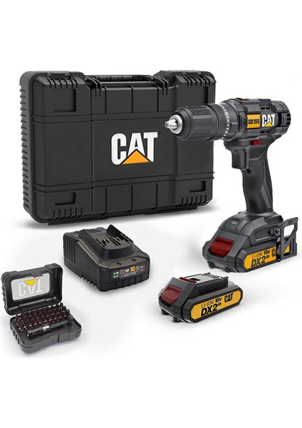 DX155.1SET 18VOLT/2.0AH Li-Ion Çift Akülü Profesyonel Şarjlı Darbeli Matkap + DA01901 32 Parça Vidalama Uç Seti