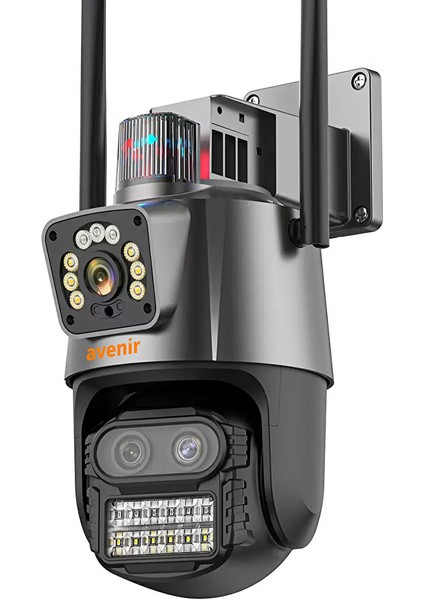 AV-M21 6mp 2 Kameralı 8x Opti̇k Zoom 360° Dönebilir Ptz Onvif Wifi Kamera