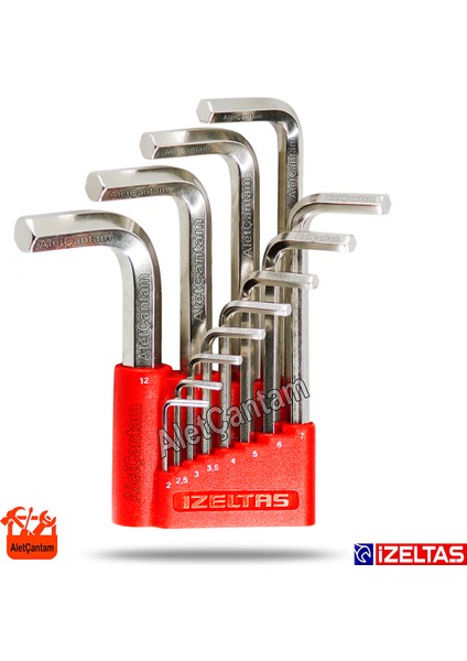 Izeltaş Alyan Anahtar Seti Allen Takımı 12 Parça