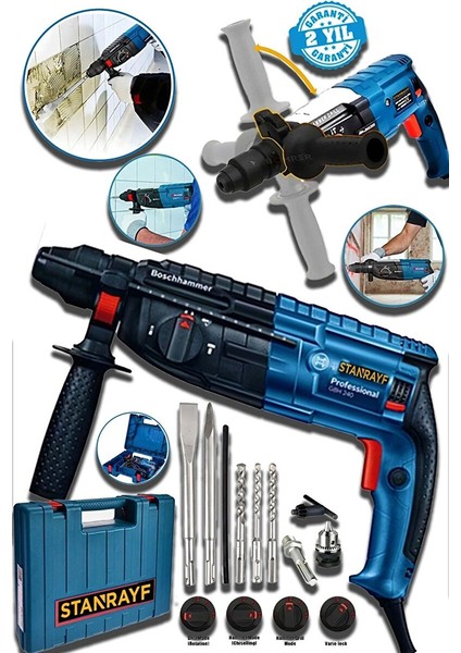 Alman 2.35MM 1500 Wat Bakır Sargılı Çift Çelik Şanzuman Kırıcı Delici Hilti Matkap 5pcs Uç Hediye