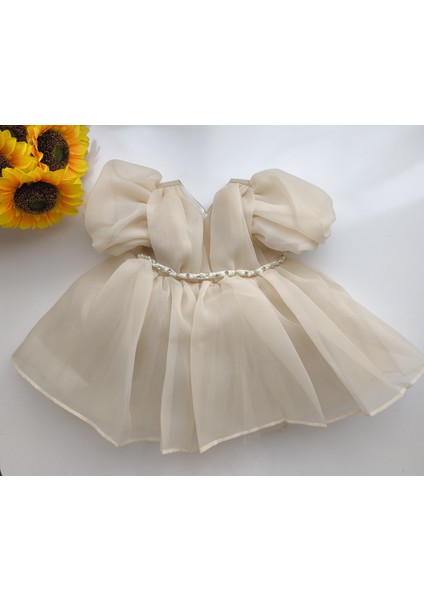 Sindirella Incili Kemer Detaylı Fiyonklu Kız Çocuk Elbise