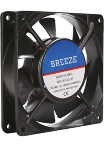 Brz 02 120X120X38 Bilezikli Kablolu 220 Vac Fan