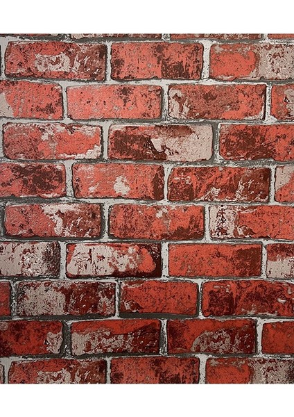 Sf 612 Kırmızı Renkli Doğal Taş Tuğla Görünümlü Yapışkanlı Folyo 53X300 cm