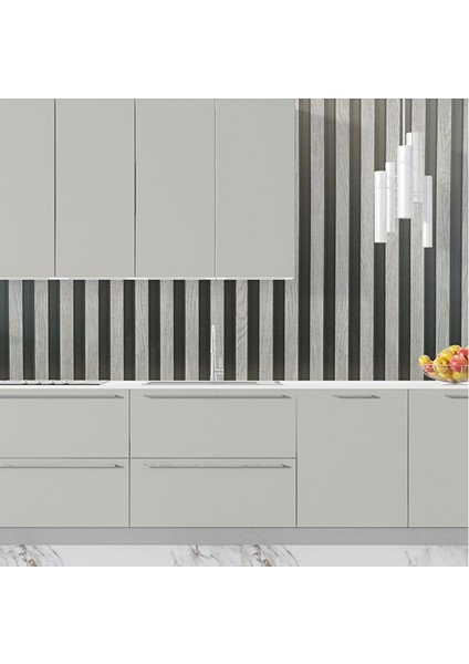 Sf 608 Gümüş Renkli Lambri Desenli Ahşap Görünümlü Yapışkanlı Folyo 53X100 cm modelleri