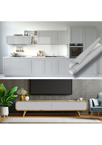 Gri Yapışkanlı Folyo Su Geçirmez Mutfak Dolap ve Tezgah Arası Kaplama Kağıdı, 0423 90X500 cm modelleri