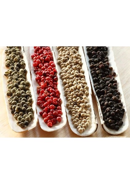 Akbiber, Karabiber, Yeşil ve Kırmızı Karabiber Tane Karışık 100 gr modelleri