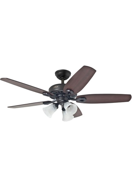Builders Plus Çağdaş Bronz- 132 cm - Üçlü Avizeli Aydınlatmalı Tavan Vantilatörü