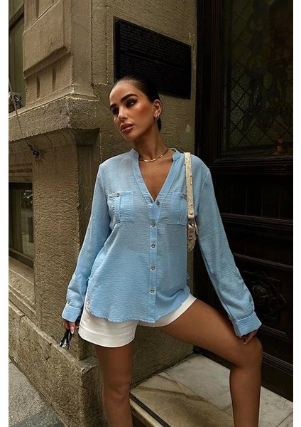 Poulina Flamlı Keten Gömlek 3257-08 fırsatları