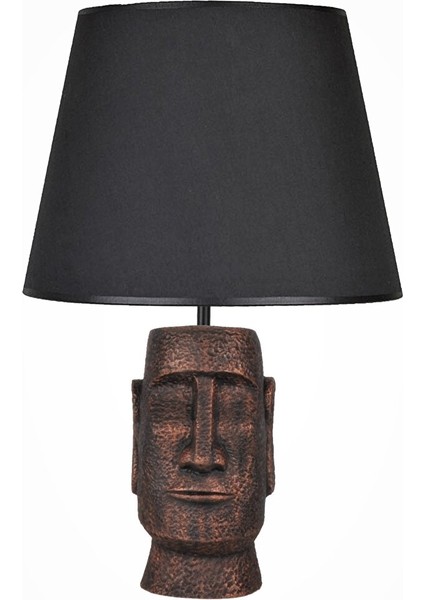 Modern Dizayn Moai Abajur Bakır Siyah